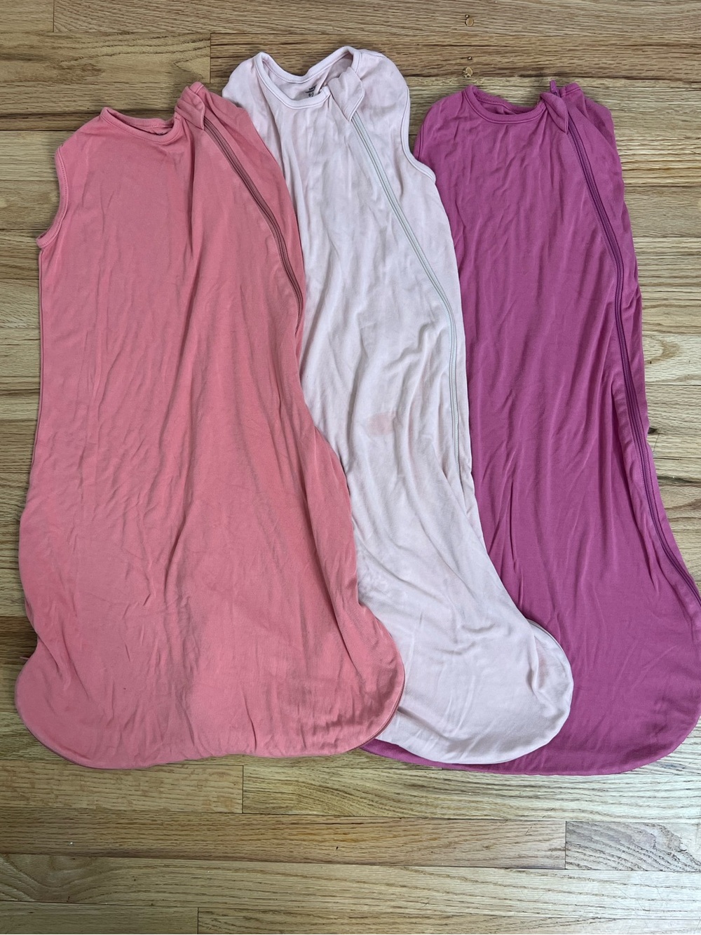 PurComfy Set of 3 Sleeveless Baby Sleep Sacks in Pink, Light Pink, Magenta